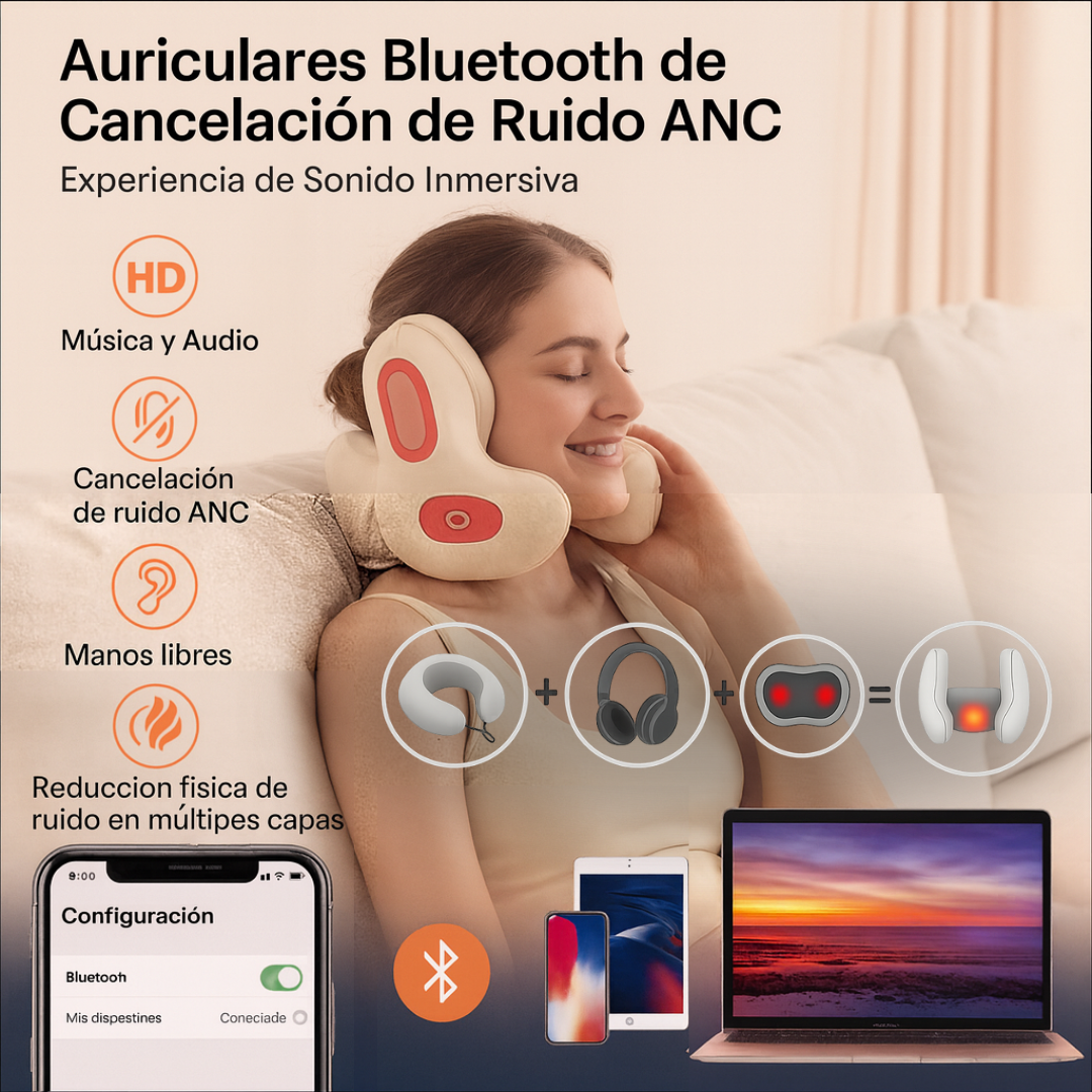 3 en 1 Masaje - Calor - Auricular